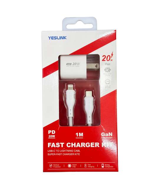 Bộ Sạc Nhanh 20w Yeslink C-Lightning Bộ Sạc Nhanh 20w Yeslink C-Lightning